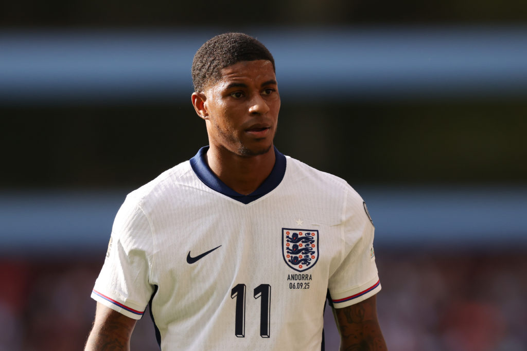 Marcus Rashford playing for England vs Andorra in September