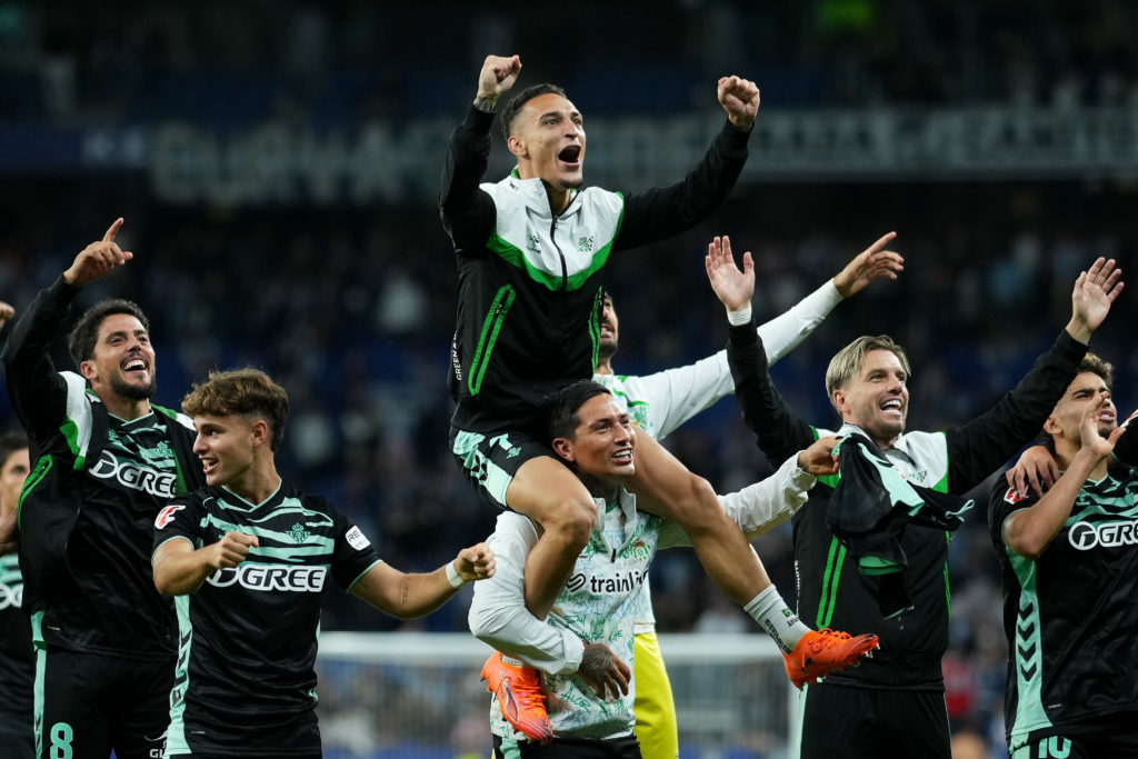 Antony celebrating a win with Real Betis