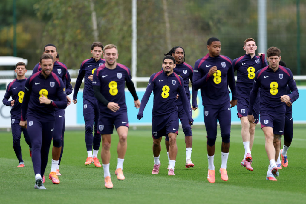 England mens training with Shea Lacey involved.