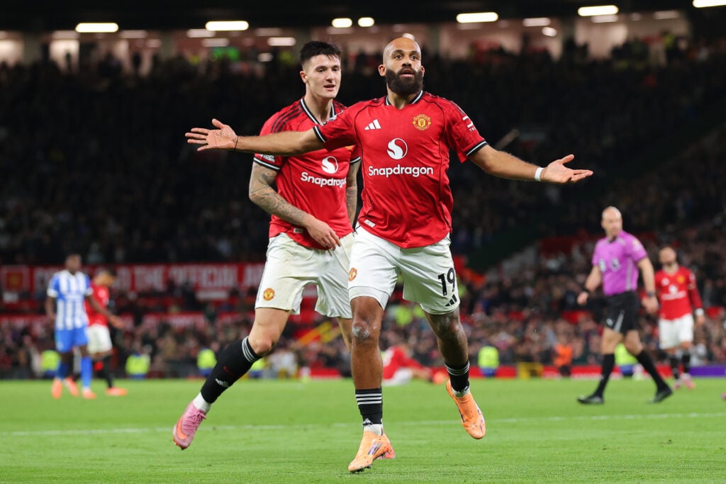 Bryan Mbeumo and Benjamin Sesko celebrate goal against Brighton