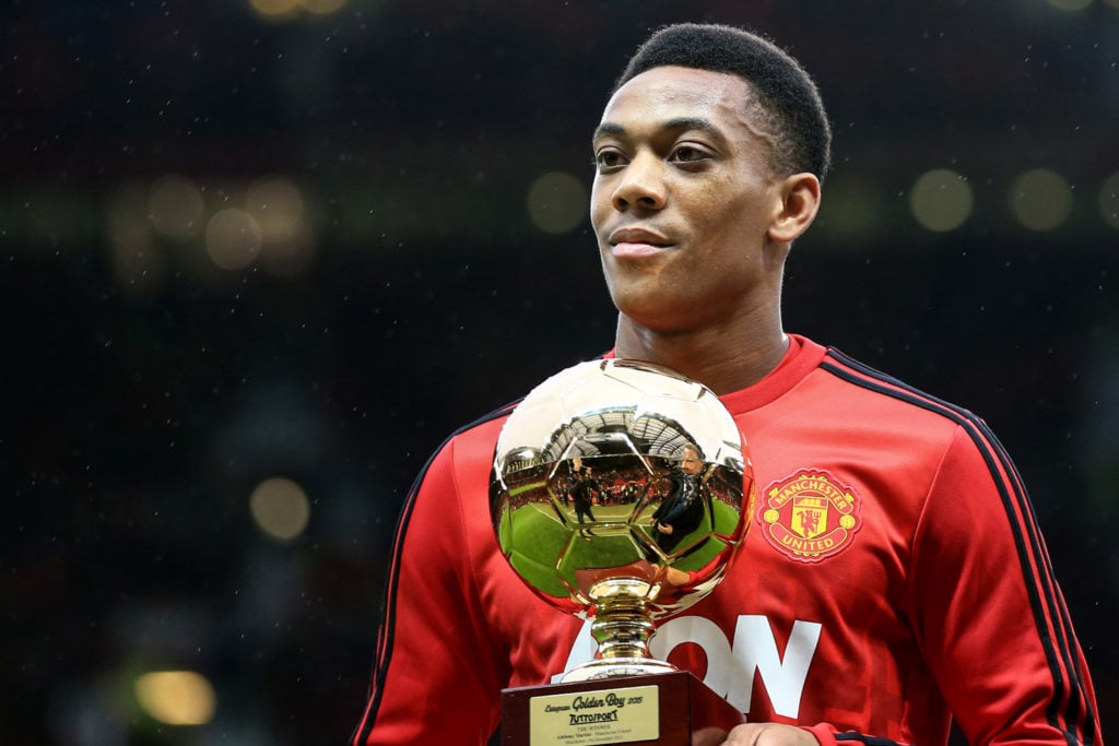 Anthony Martial receiving the 2015 Golden Boy award