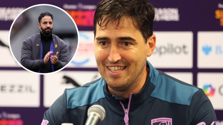 Andoni Iraola split image with Ruben Amorim