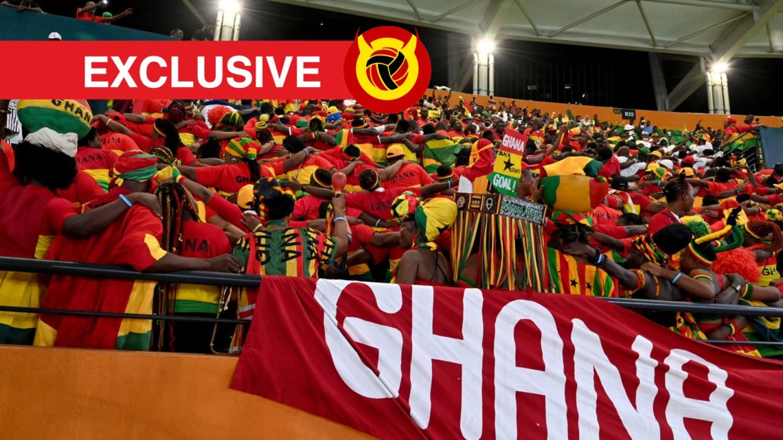 Ghana supporters in national colours.