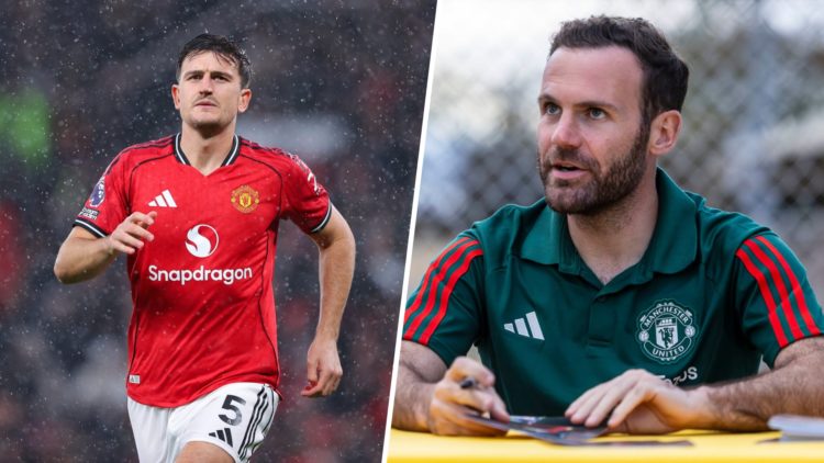 Harry Maguire split image with Juan Mata
