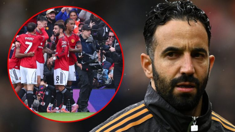 Ruben Amorim during the Premier League match between Manchester United and Sunderland at Old Trafford, inset summer signing Benjamin Sesko.