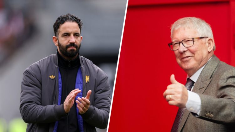 Ruben Amorim split image with Sir Alex Ferguson