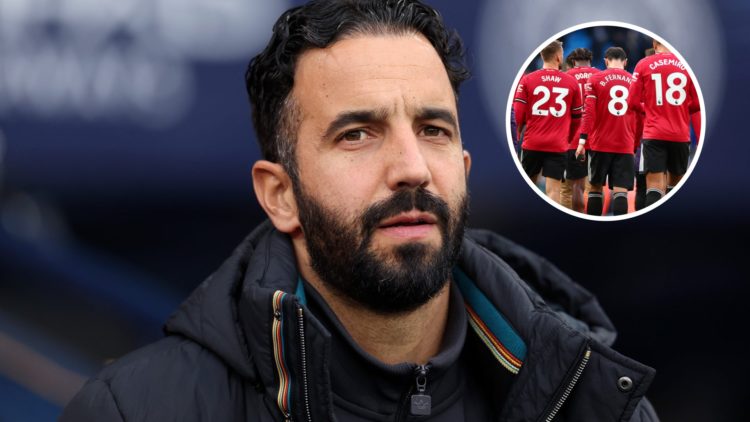 Ruben Amorim split image with Manchester United players