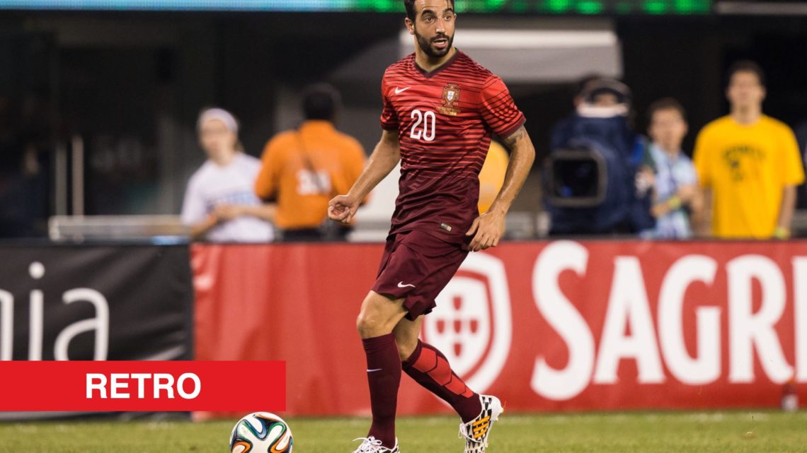 Ruben Amorim split image with retro banner