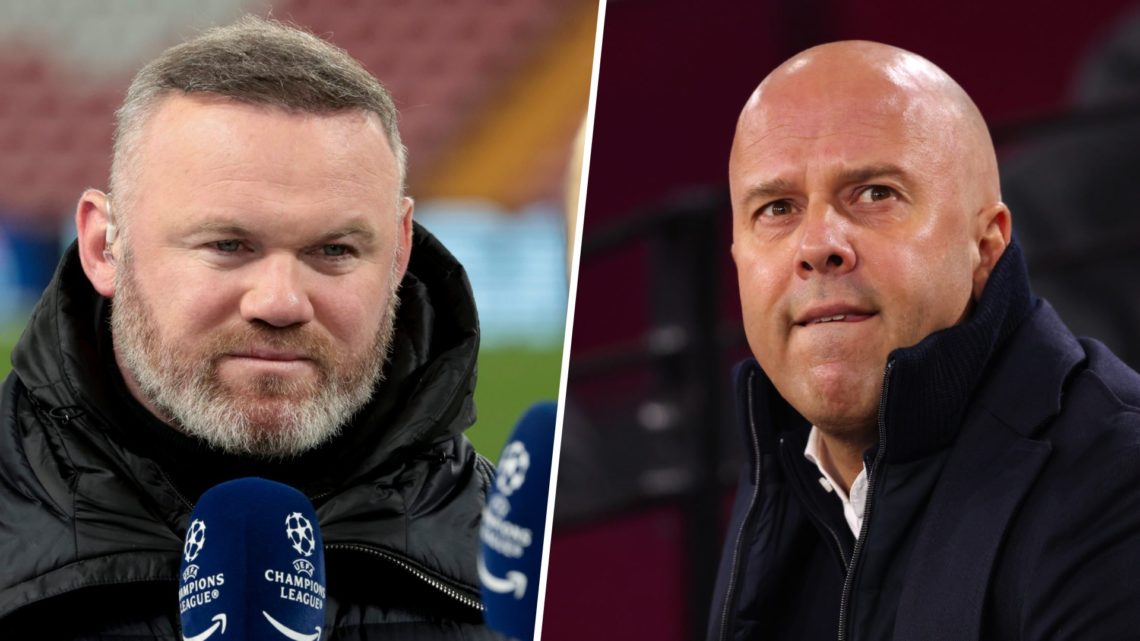Wayne Rooney split image with Arne Slot