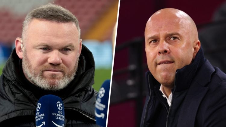 Wayne Rooney split image with Arne Slot