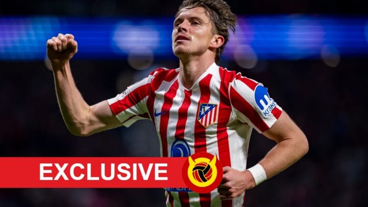 Atletico Madrid midfielder Conor Gallagher, UIF Exclusive banner.