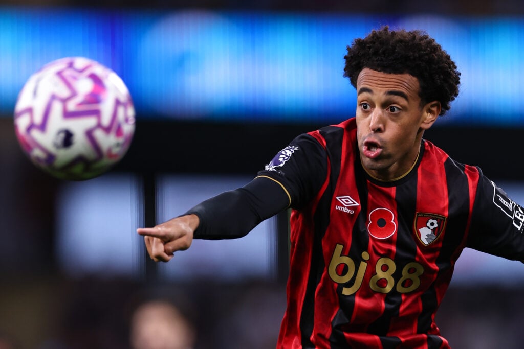 Tyler Adams playing against Man City