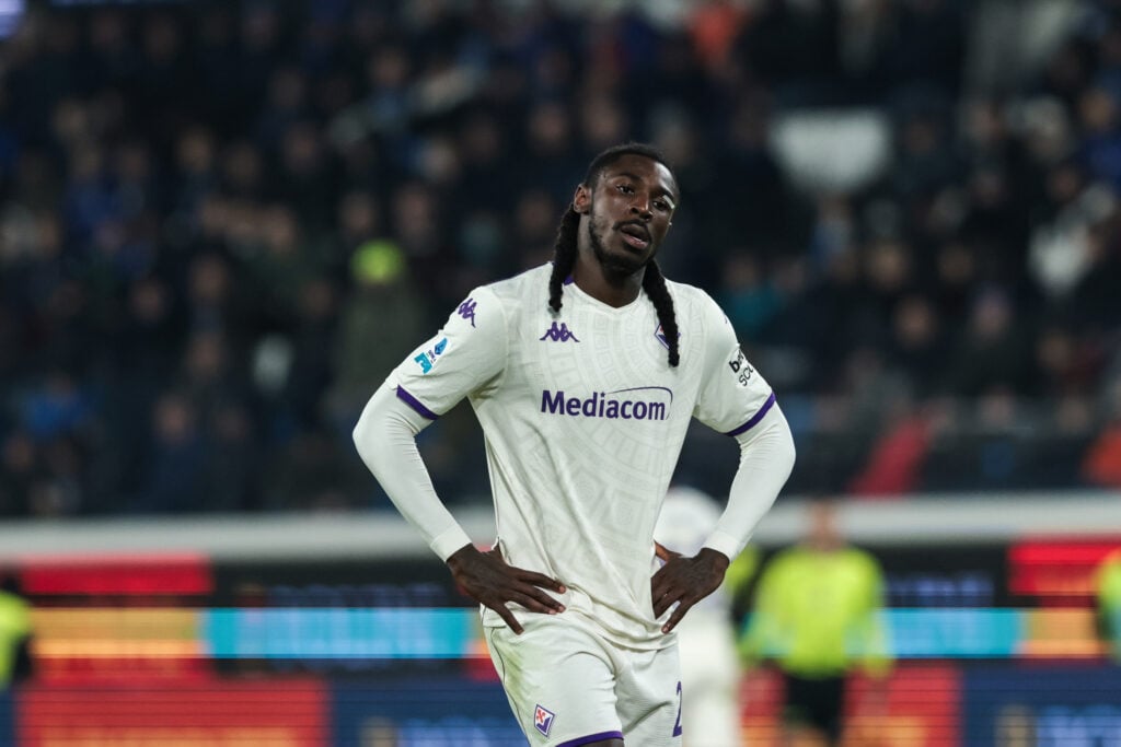 Moise Kean of ACF Fiorentina expresses disappointment