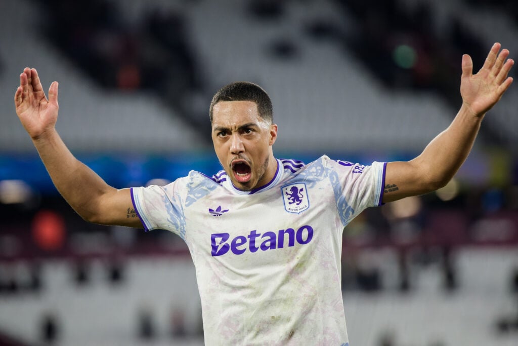 Youri Tielemans celebrating for Aston Villa