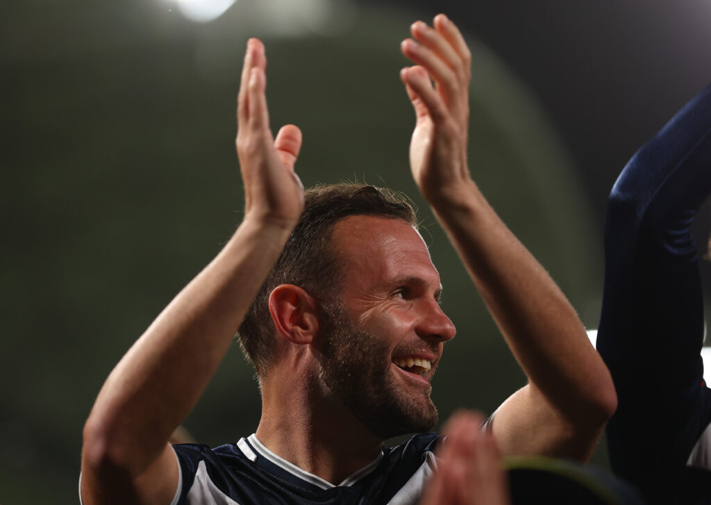 Juan Mata celebrates against Adelaide United