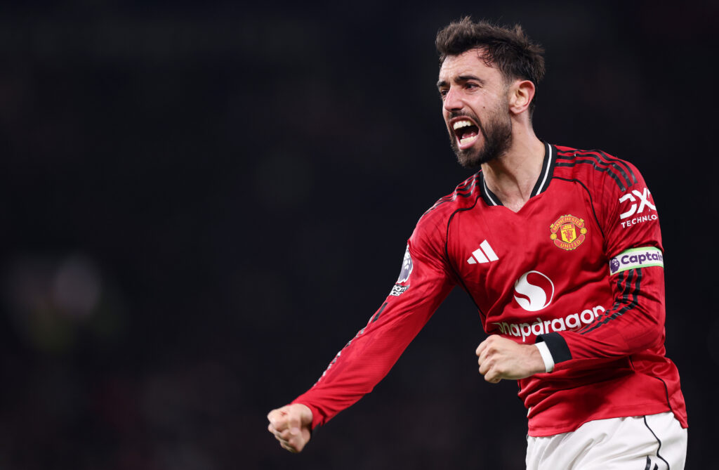 Bruno Fernandes celebrates goal versus Bournemouth
