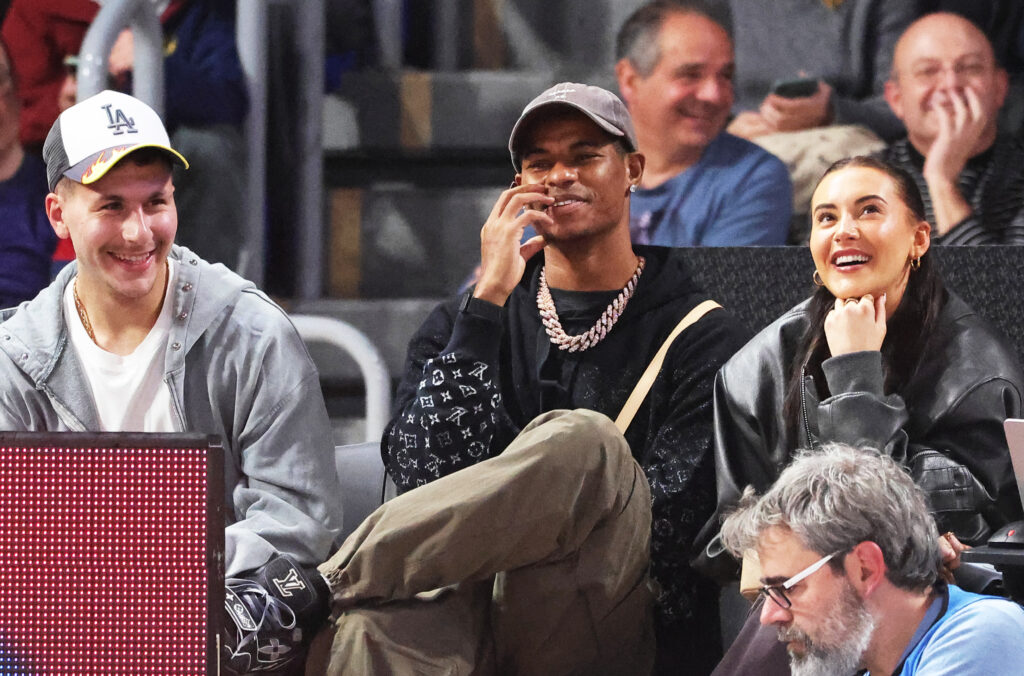 Marcus Rashford watching Barcelona play basketball