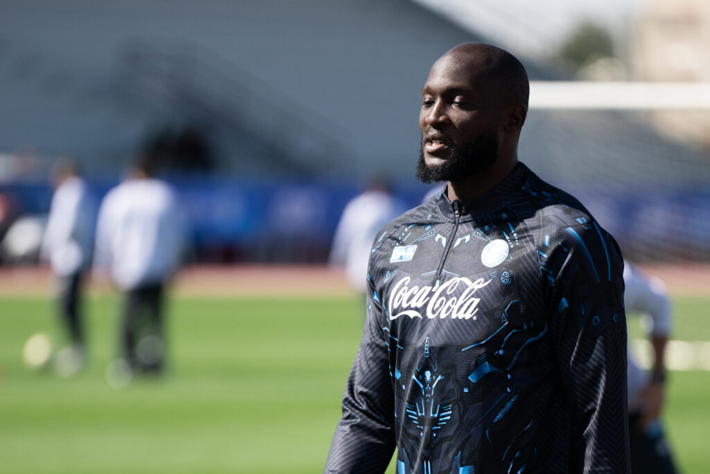 Romelu Lukaku training with Napoli in Saudi Arabia