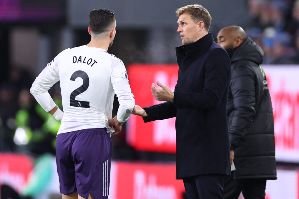 Diogo Dalot and Darren Fletcher in conversation for Manchester United.