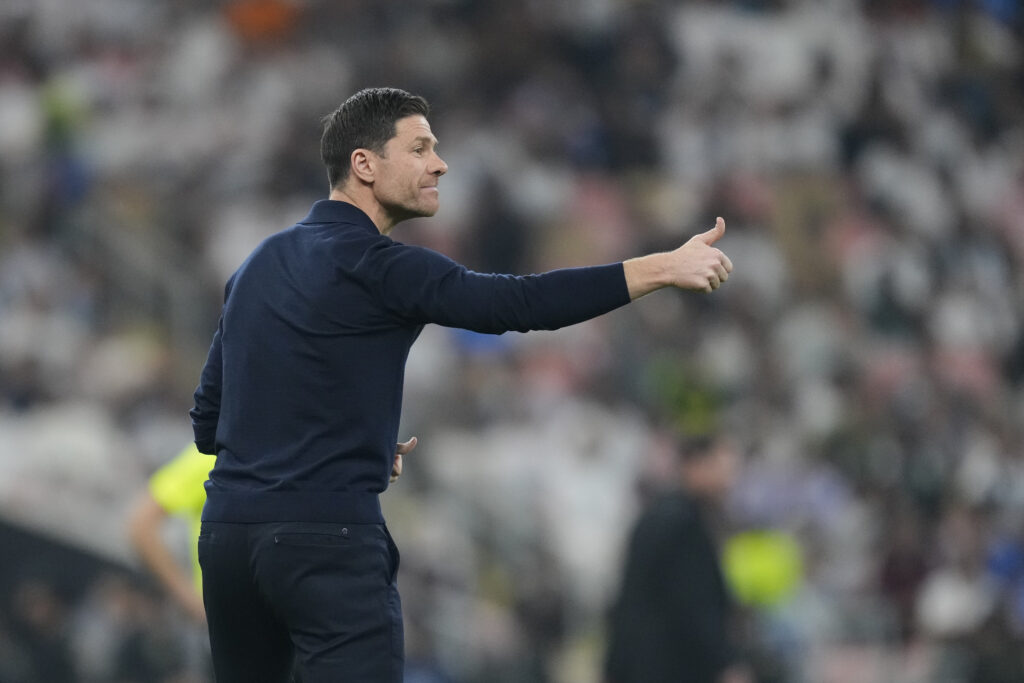 Xabi Alonso on the touchline in the Spanish Super Cup final defeat