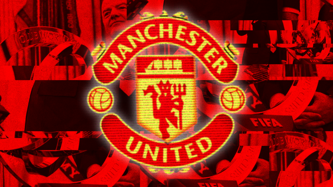 Abstract cover art featuring the Manchester United badge and Club World Cup imagery