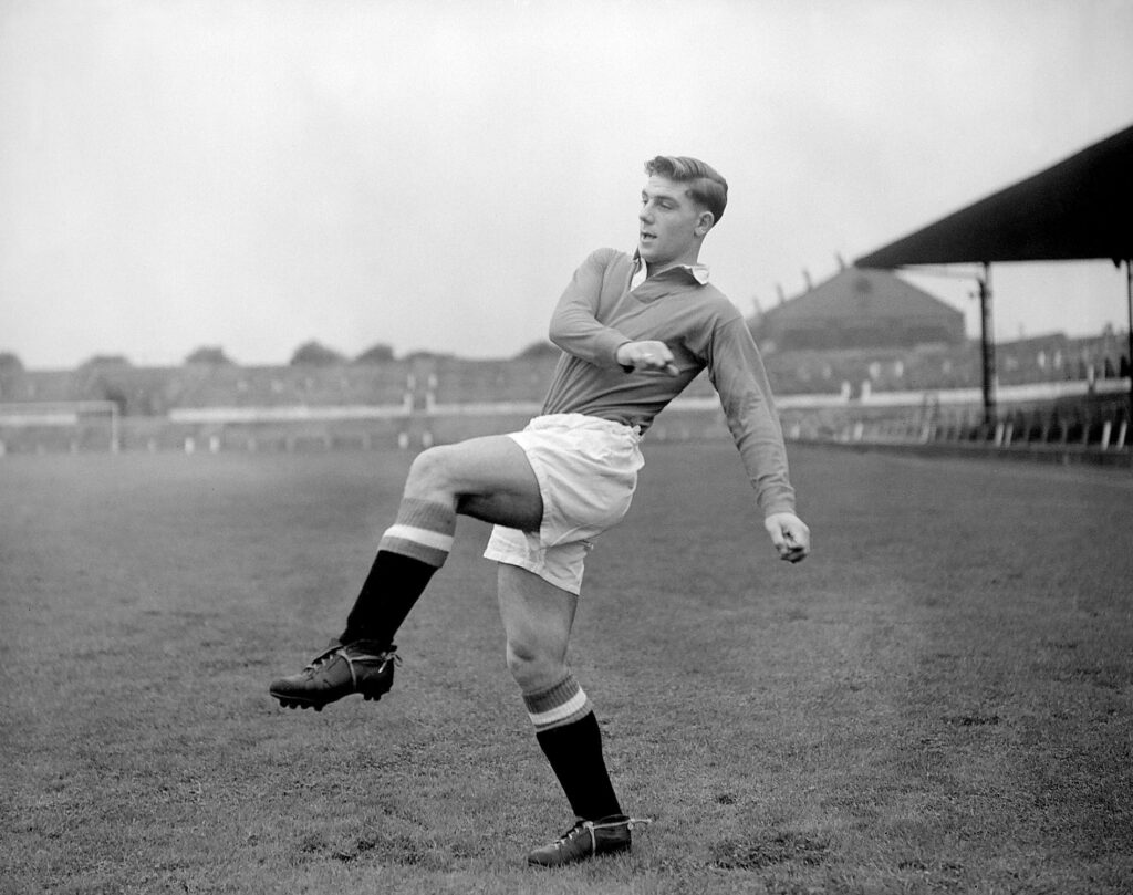 Duncan Edwards of Manchester United in training August 1954