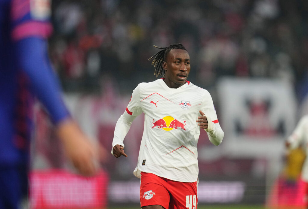 RB Leipizig's Yan Diomande in action