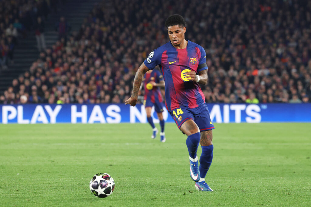Marcus Rashford playing against Atletico Madrid