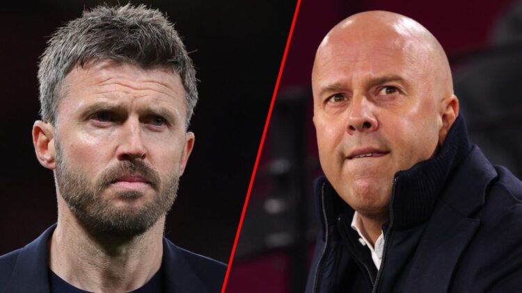 Michael Carrick during the Premier League match between Manchester United and Brentford at Old Trafford in 2026, inset during the Premier League ma...