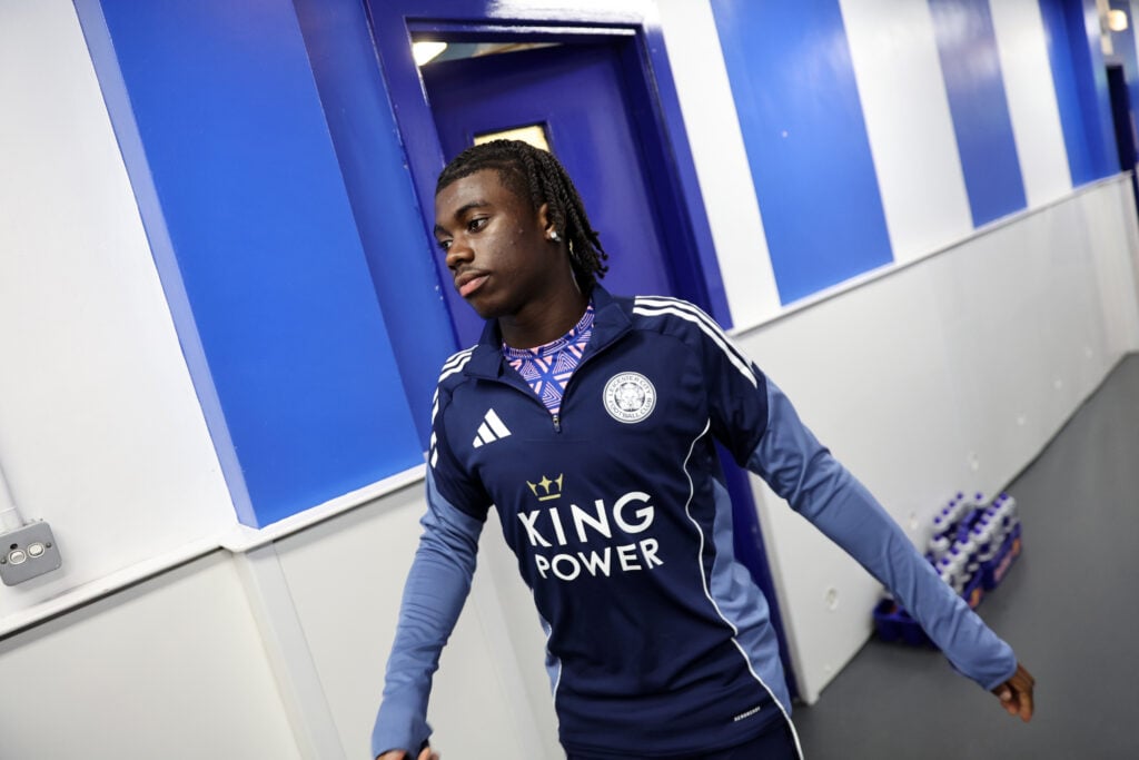 Jeremy Monga in his Leicester City tracksuit