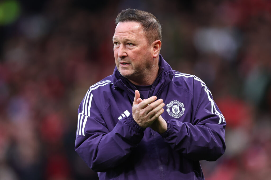 Steve Holland on the touchline against Brentford