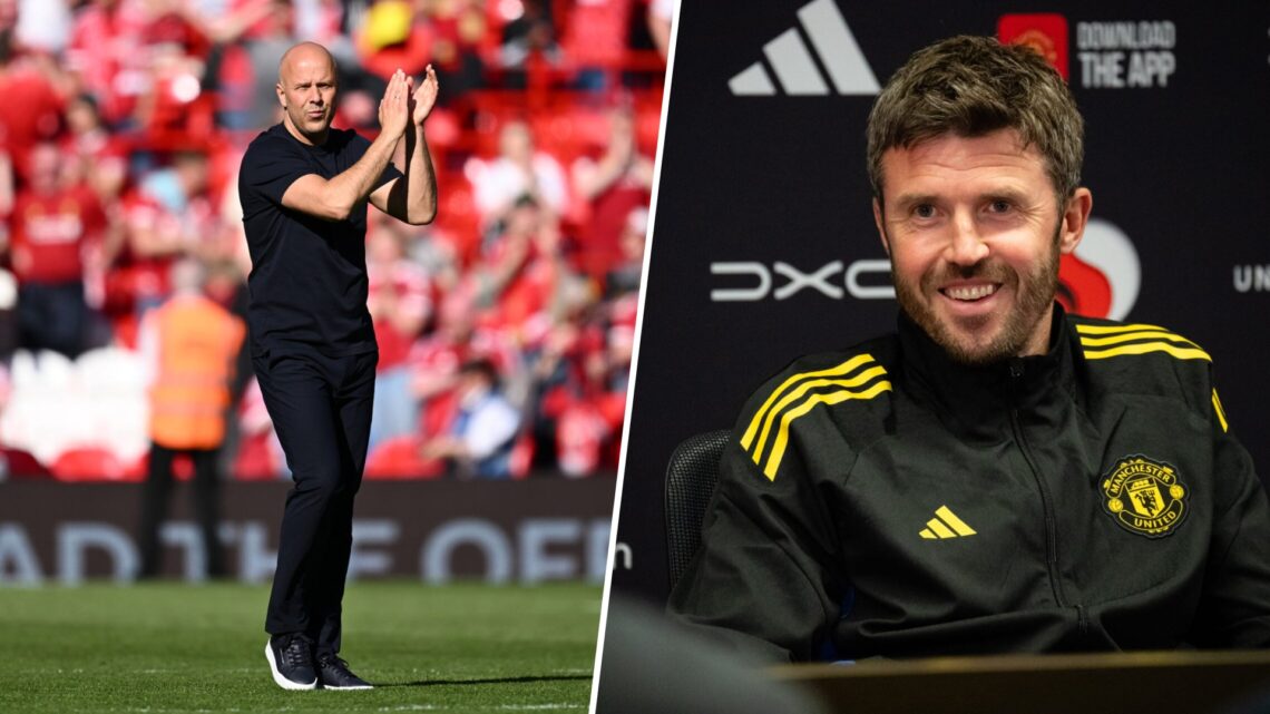 Arne Slot and Michael Carrick split image