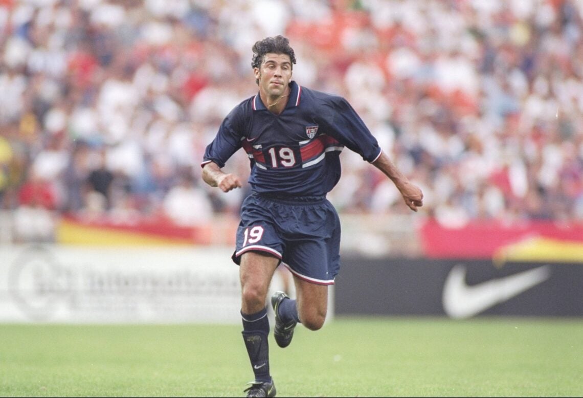 12 Jun 1996:  Jovan Kirovski of the United States moves down the field during a game against Bolivia at RFK Stadium in Washington, D. C.  Bolivia w...