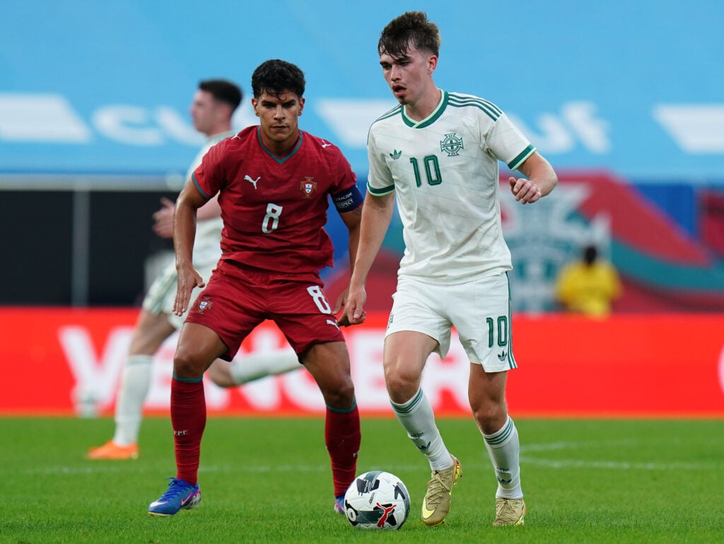 Mateus Fernandes playing against Northern Ireland U21s