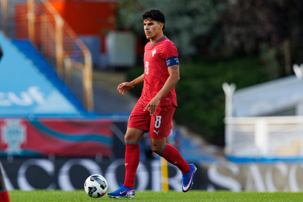 Mateus Fernandes with the ball against Northern Ireland U21