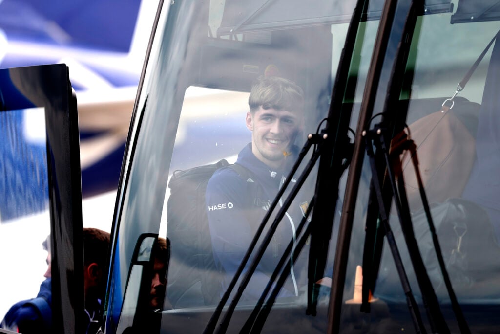Tyler Fletcher on the Scotland team bus