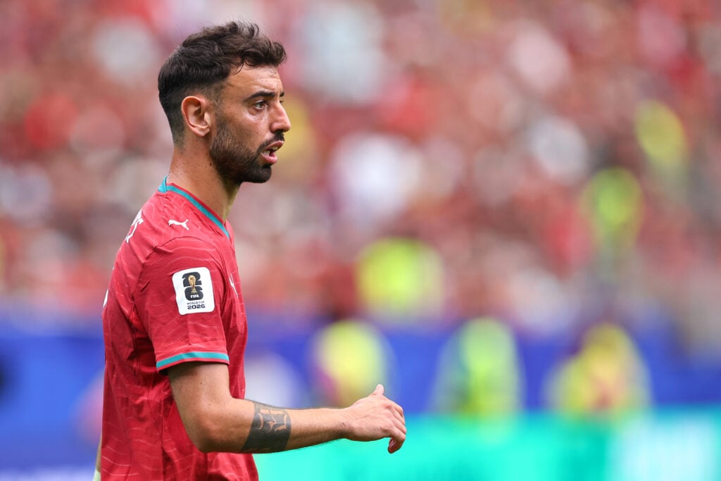 Bruno Fernandes watching the ball against DR Congo at the 2026 World Cup