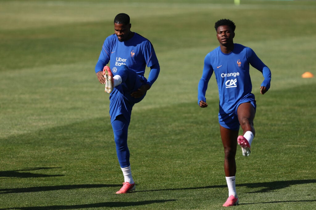 Aurelien Tchouameni training with France