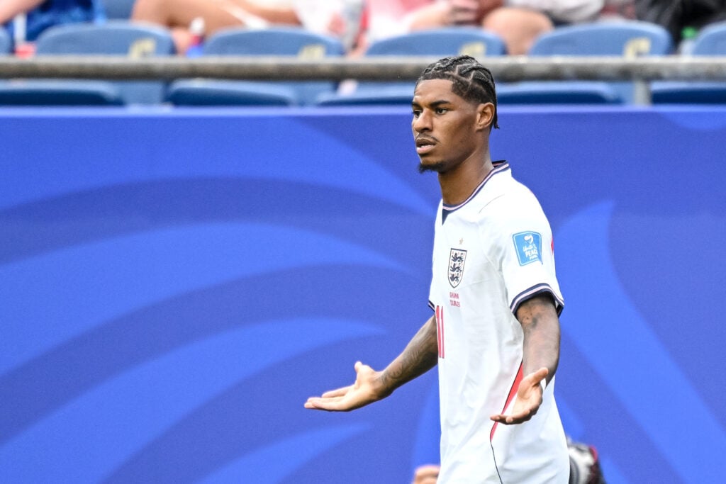 Marcus Rashford frustrado contra Gana