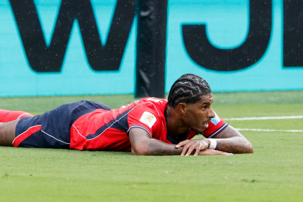 Marcus Rashford em campo contra o Panamá