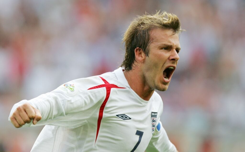 Fussball-WM 2006, Achtelfinale: Inglaterra - Equador 1-0, Torjubel David Beckham