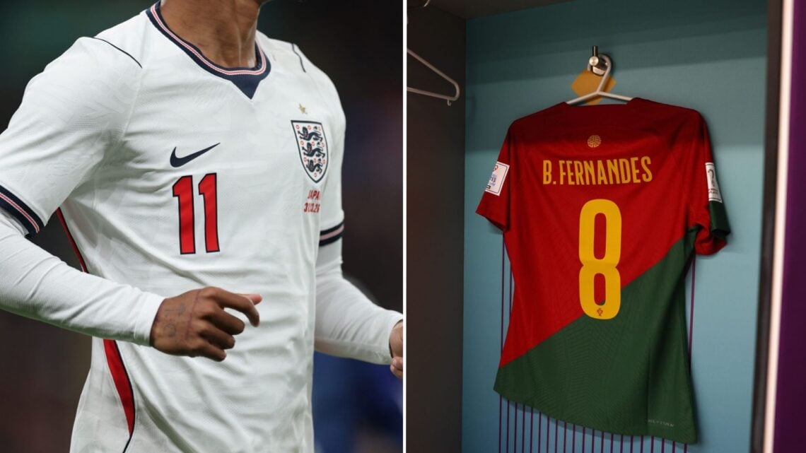 Manchester United shirt numbers, Marcus Rashford and Bruno Fernandes.
