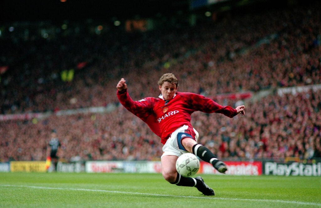 Ole Gunnar Solskjaer controlling the ball
