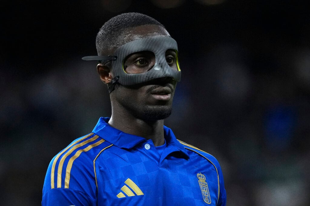 Eric Bailly playing for Real Oviedo against Real Madrid