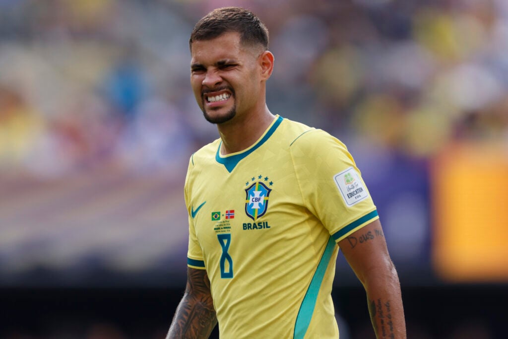Bruno Guimarães struggles against Norway