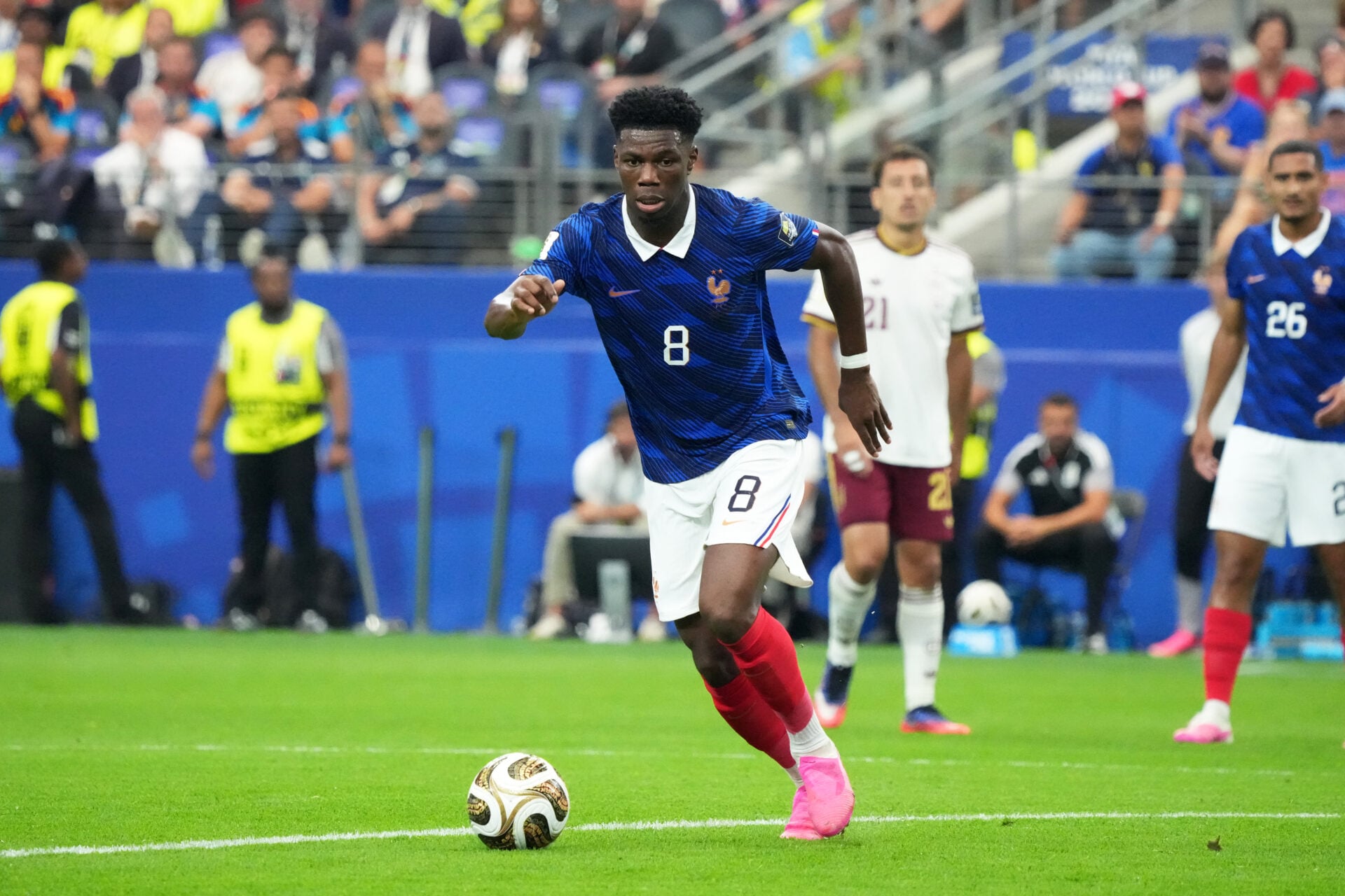 Aurelien Tchouameni playing against Spain