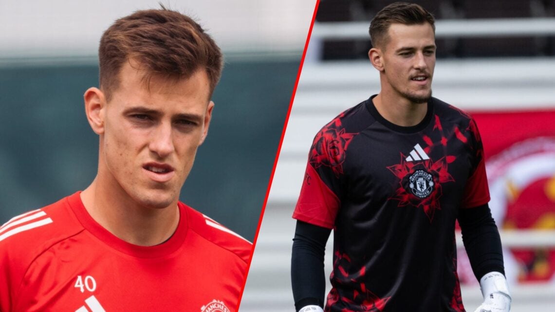 Radek Vitek warms up prior to the pre-season friendly match between Manchester United and Wrexham, inset the Red Devils talent in training.
